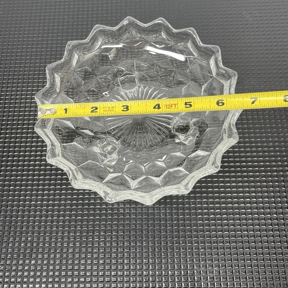 Vintage Fostoria American Clear Cubist Glass 6.5